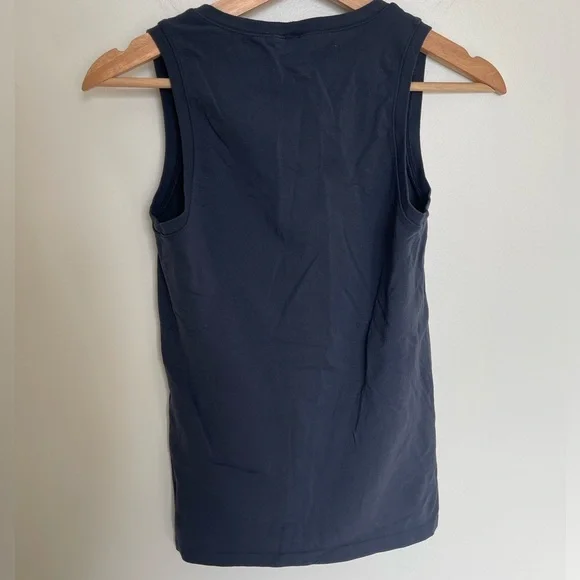 Banana Republic Women's Refined Cotton Tank Navy Blue - Picture 5 of 6